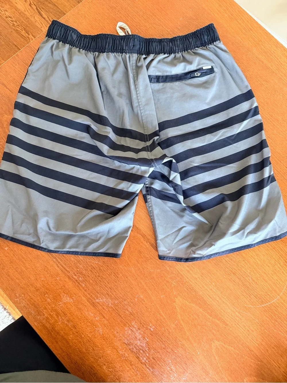 Vuori Men's Olivr Swim Shorts with Black Stripes